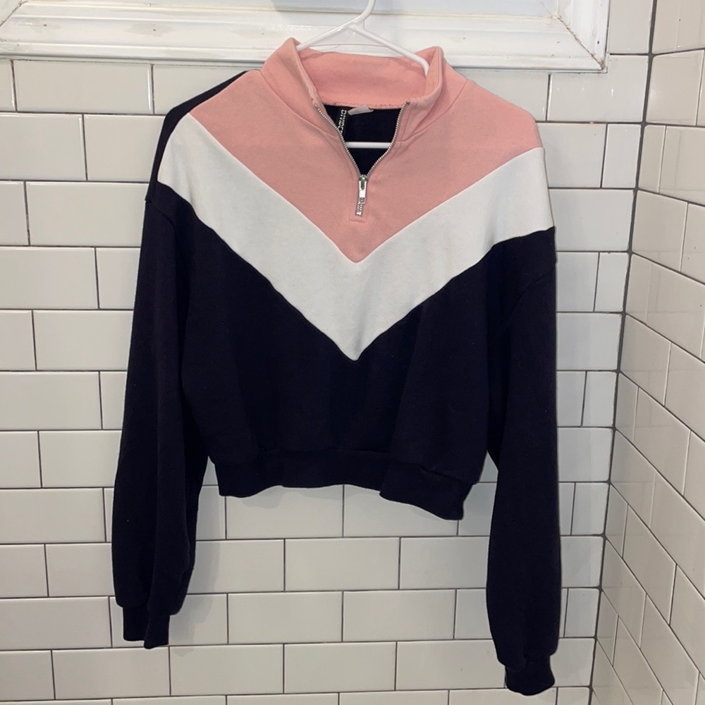 Cropped striped sweater